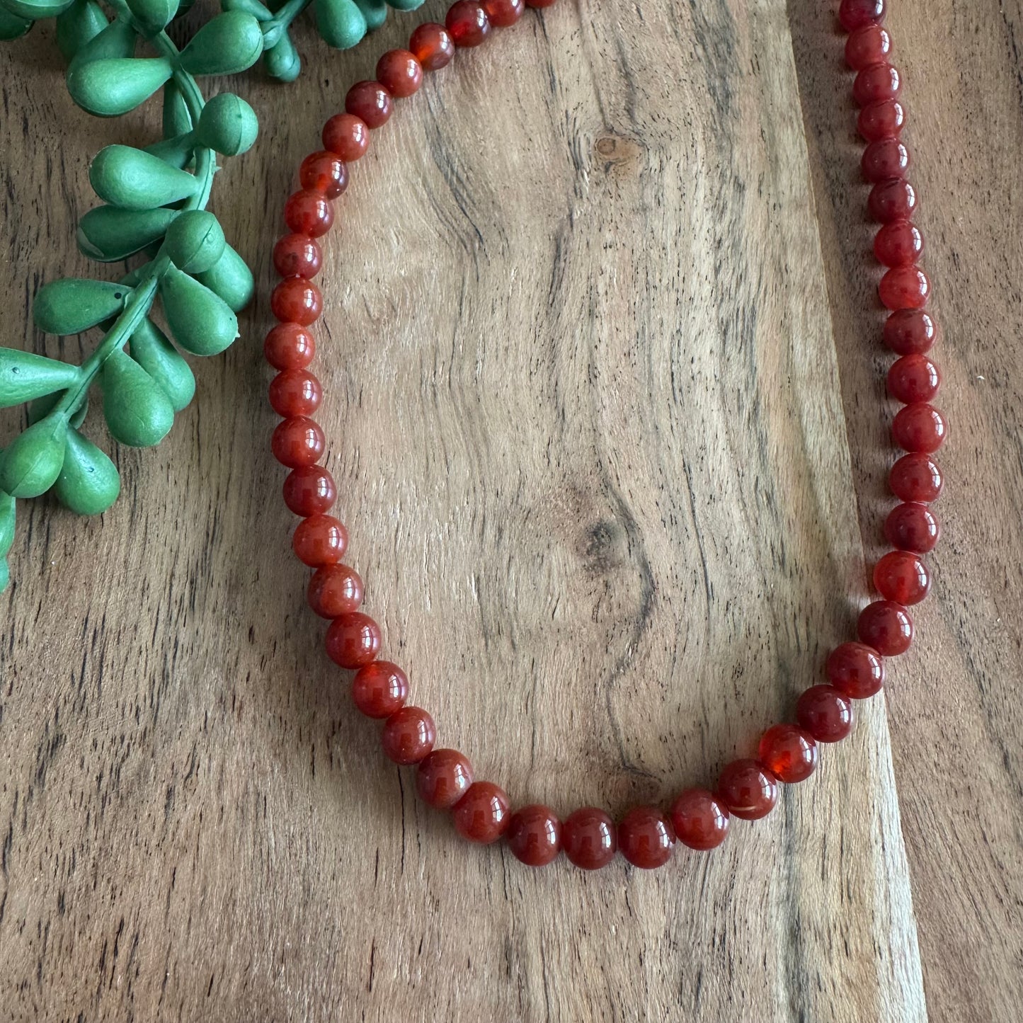 Carnelian Round Bead Strand – 6 mm