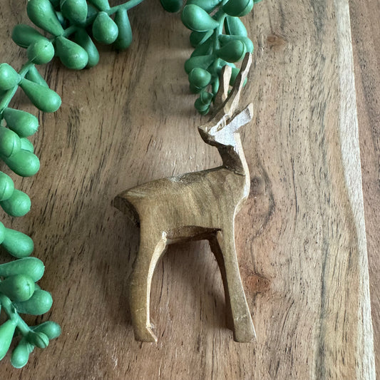 Vintage Carved African Antelope Pendant -Wood