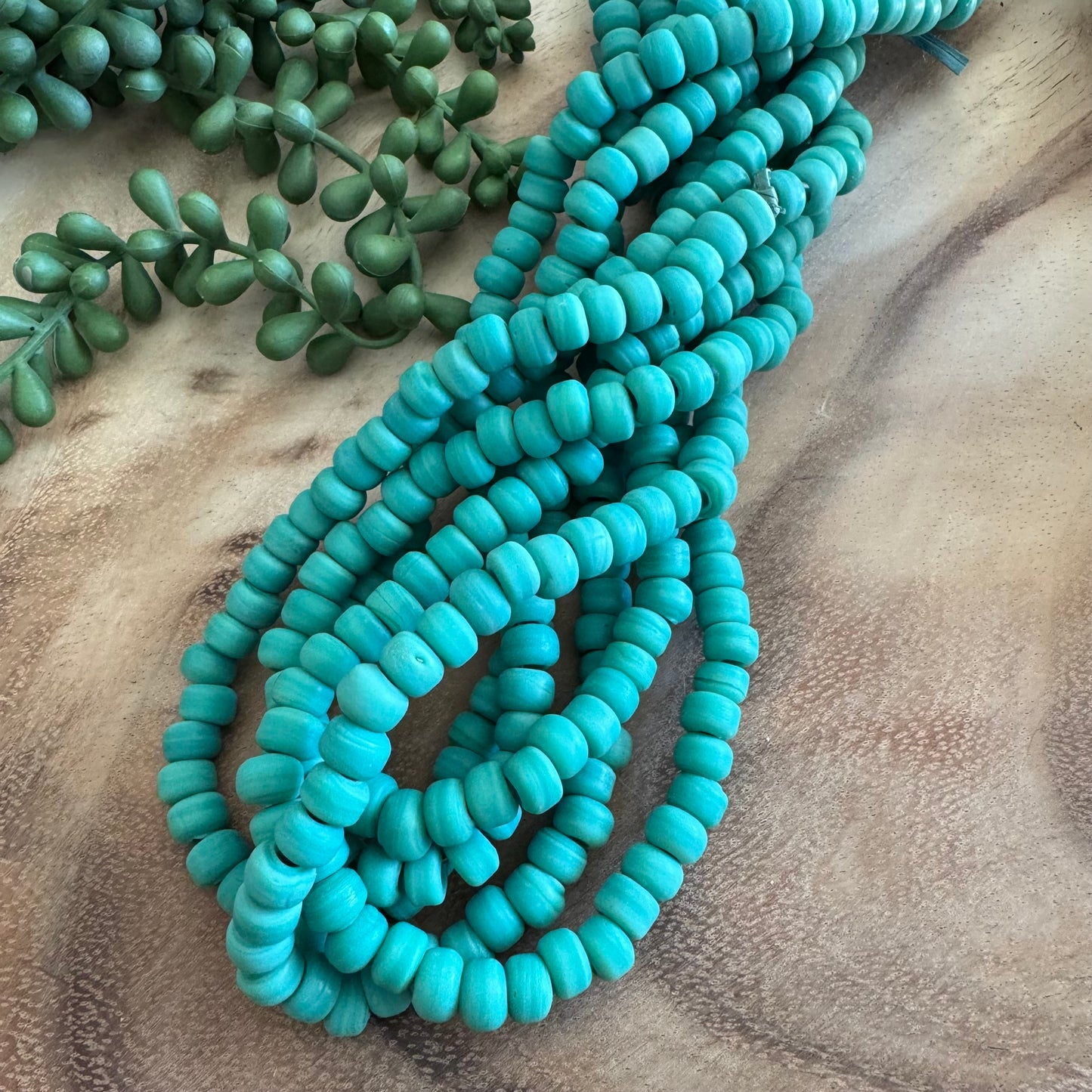 Matte Turquoise Crow Glass Beads CR01