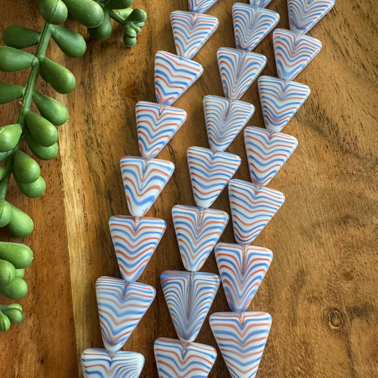 Vintage Czech Glass Triangle Bead Strand