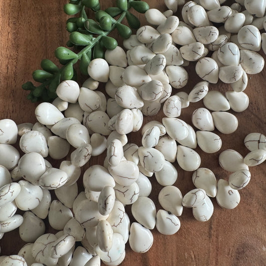 Cream Magnesite Briolette Beads