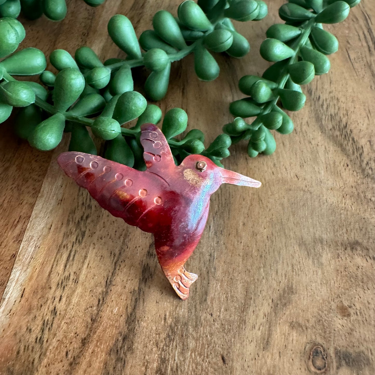 Small Copper Hummingbird Pendant by Patricia Healey PH11