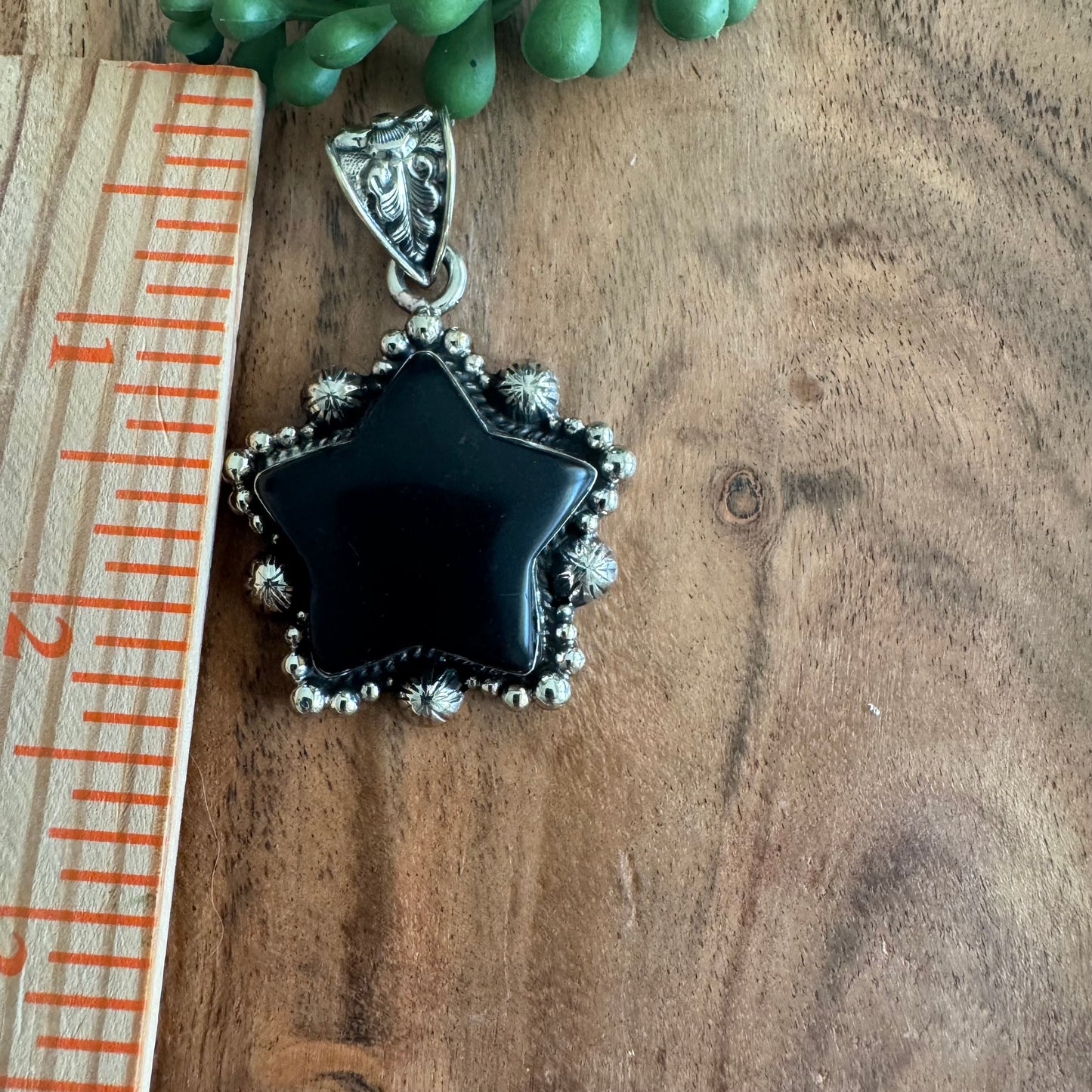 Onyx Star Pendant – Antique Silver Southwest Style SWP13