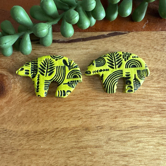 Citron Zuni Bear Charm Pair