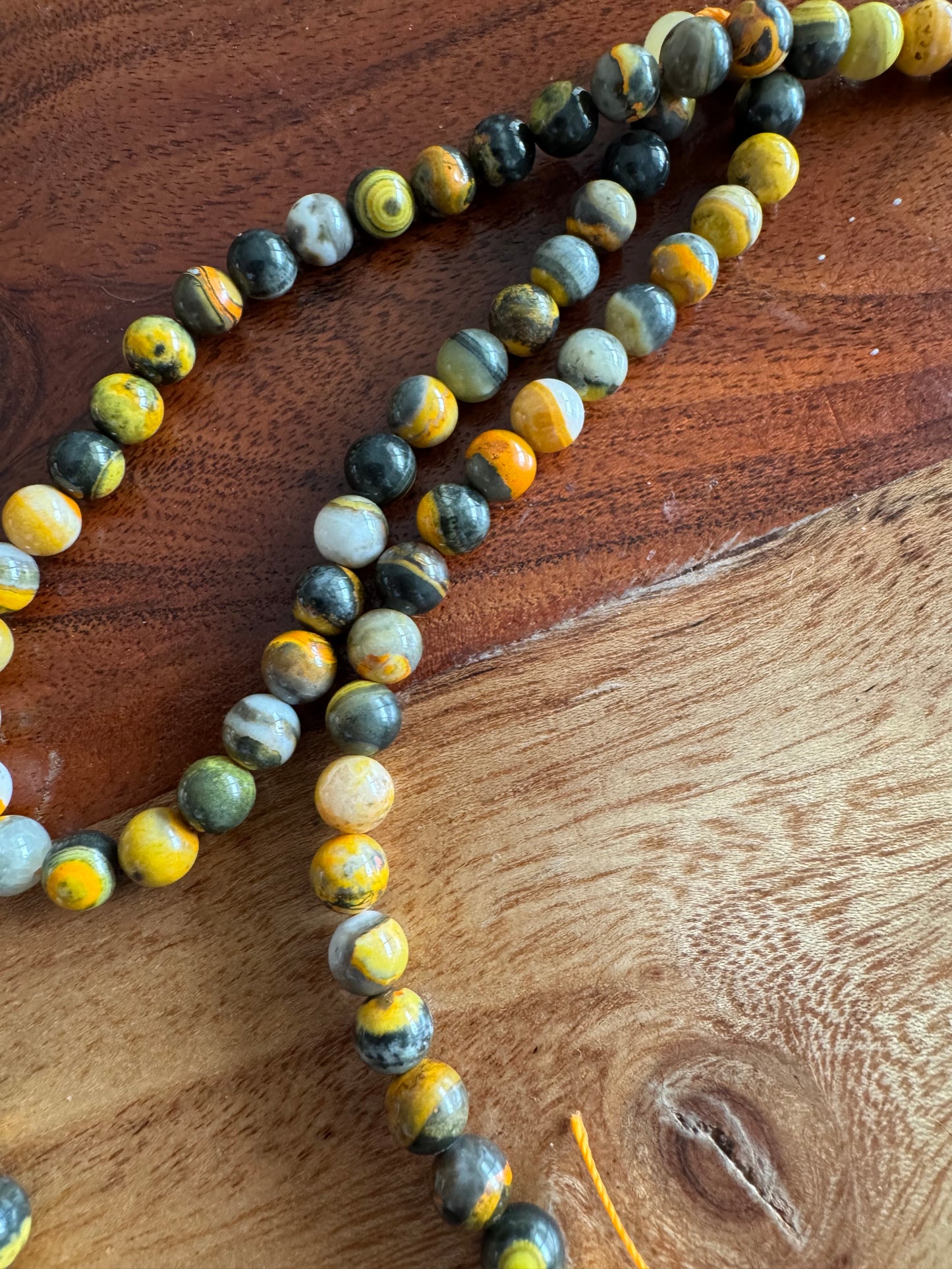 6mm AAA Natural Bumblebee Jasper Round Beads