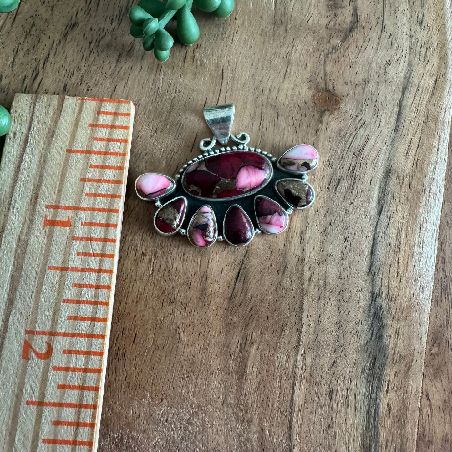 .925 Sterling Silver Pendant – Rose Dahlia with Teardrop Accents