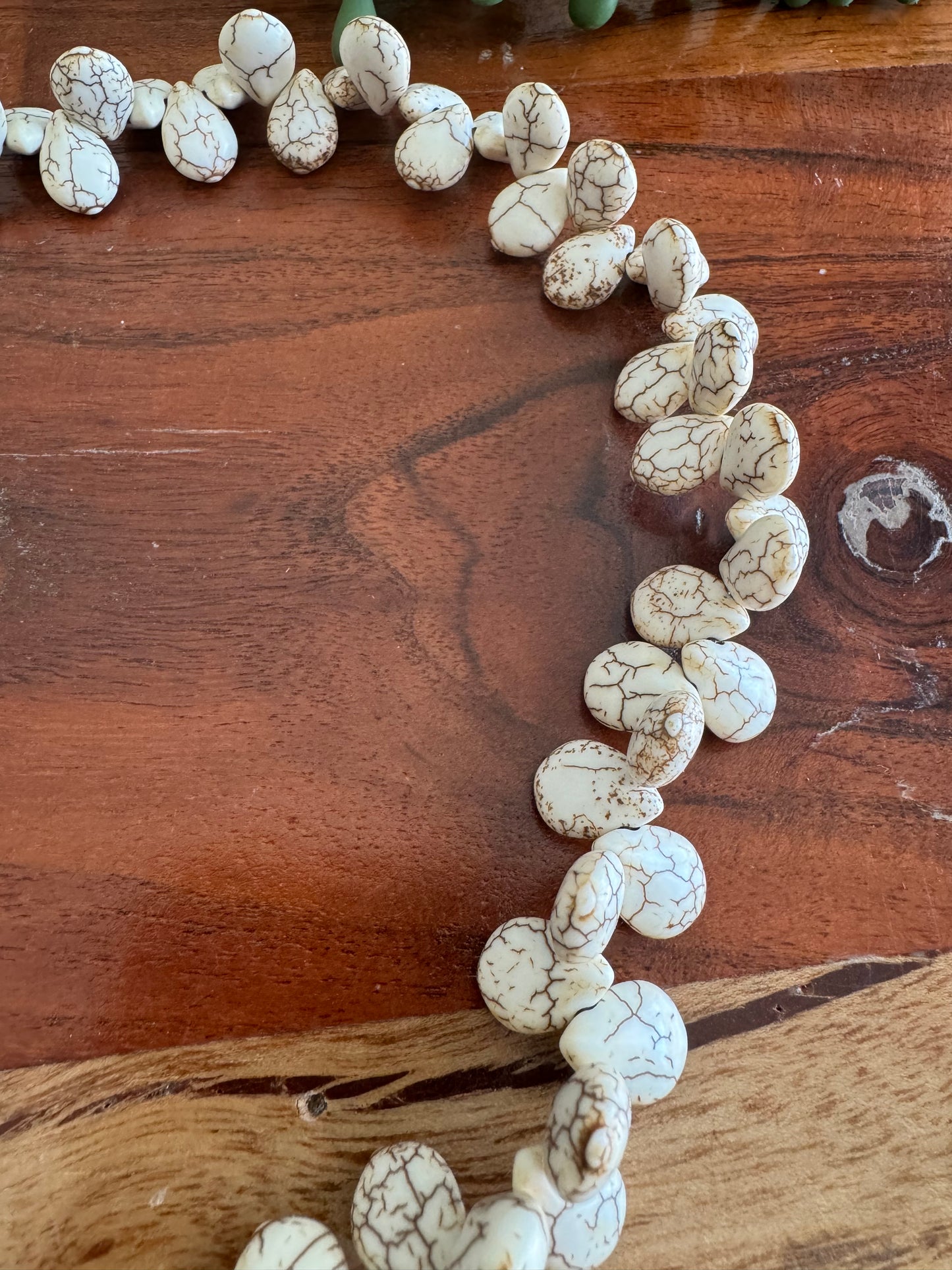 Cream Magnesite Briolette Beads