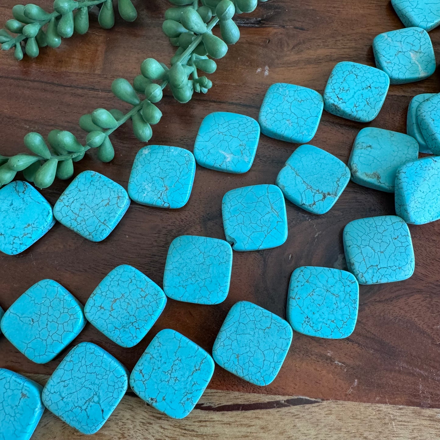 Dyed Turquoise Magnesite Diamonds