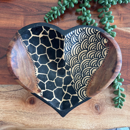 Medium Teak Heart Bowl from Zambia