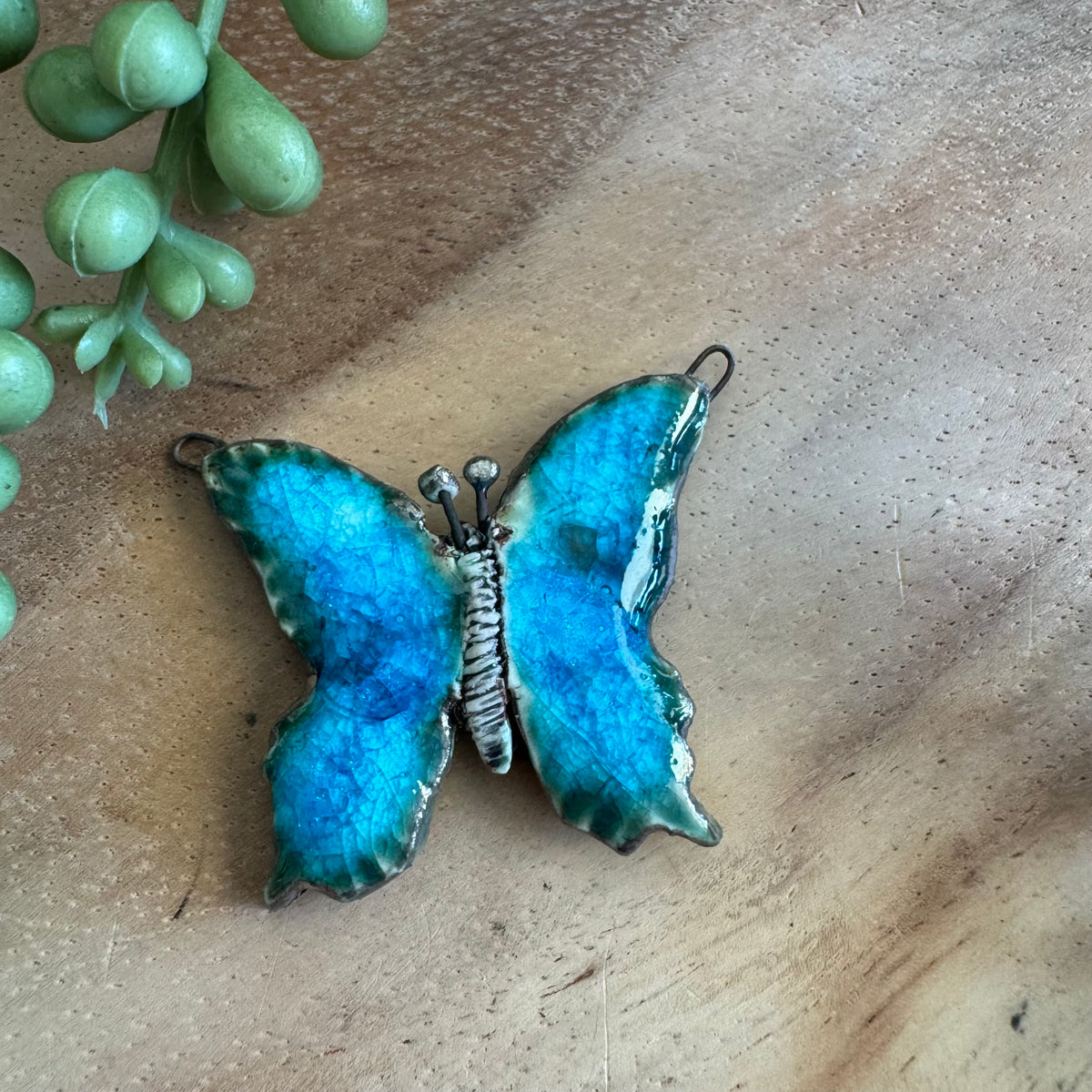 Artisan Ceramic Butterfly Pendant by Molly Perry MP18
