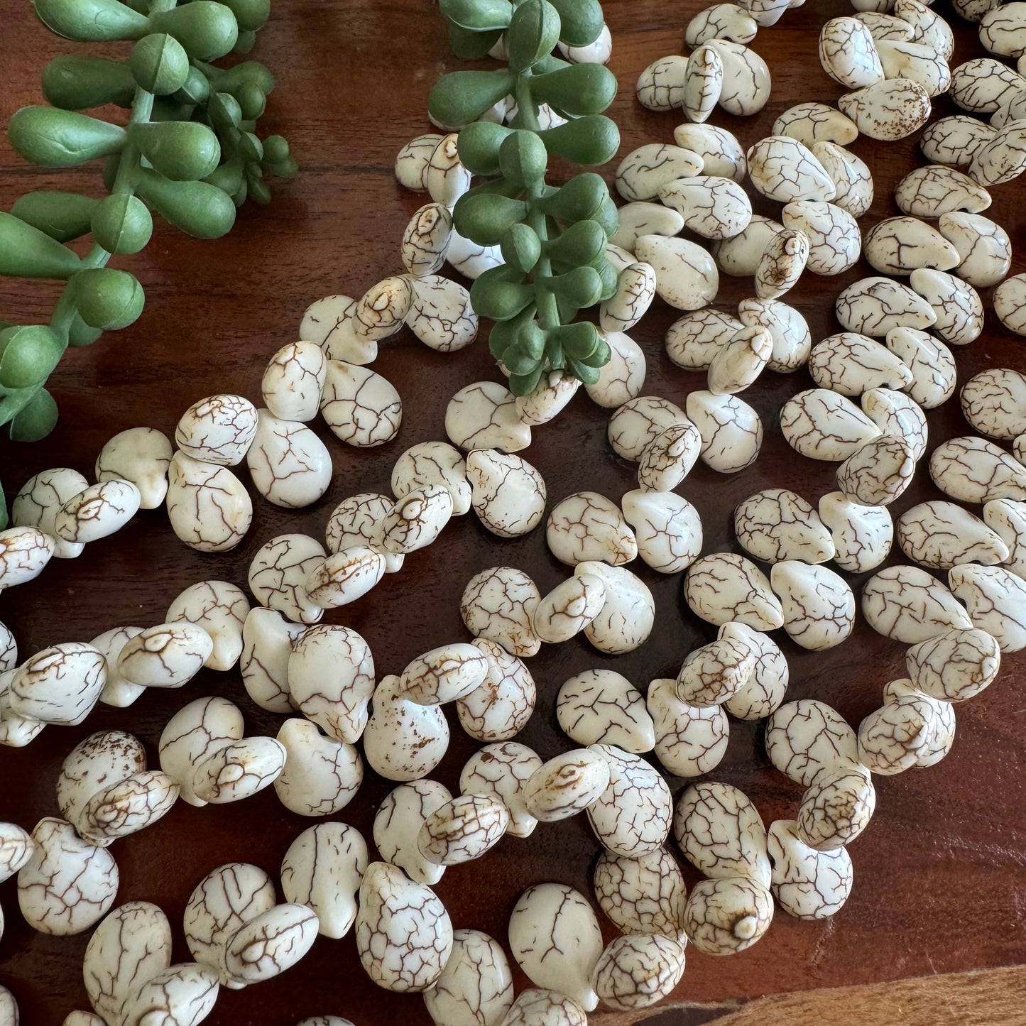 Cream Magnesite Briolette Beads