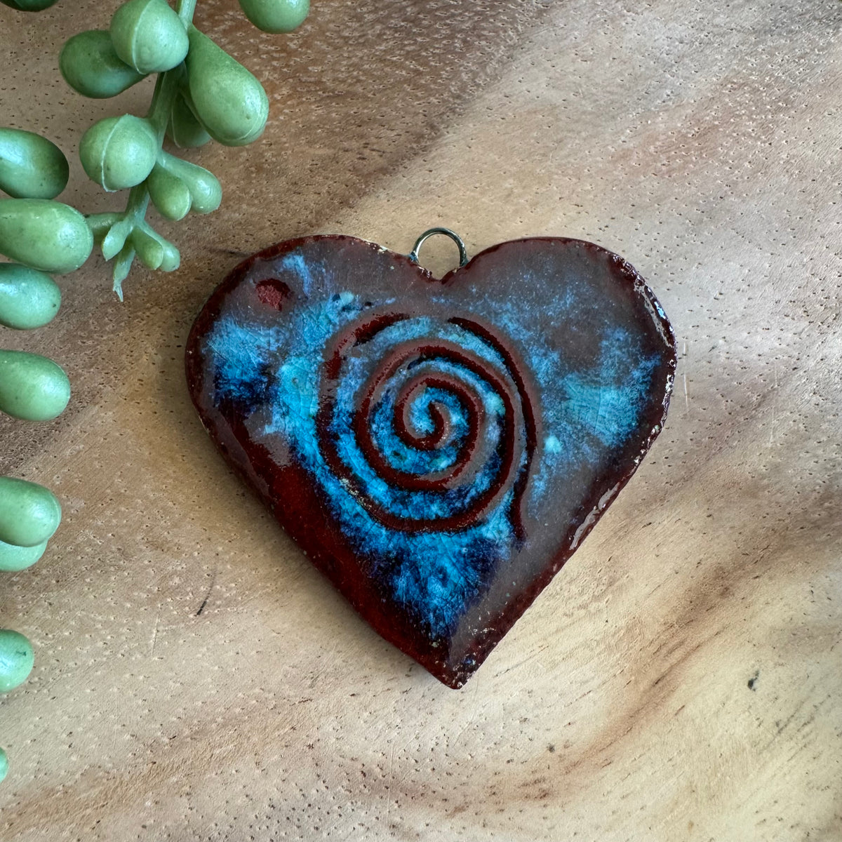 Artisan Ceramic Heart Pendant by Molly Perry MP10