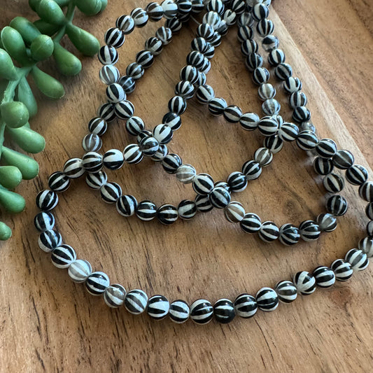 6mm Striped Agate Bead Strand