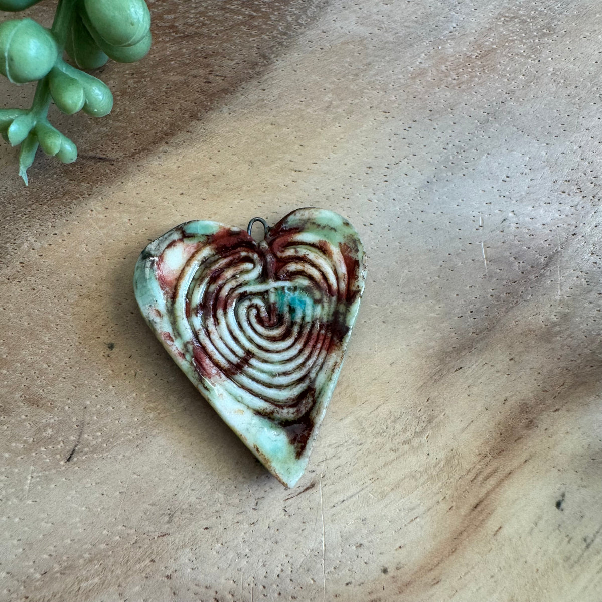 Artisan Ceramic Heart Pendant by Molly Perry MP22