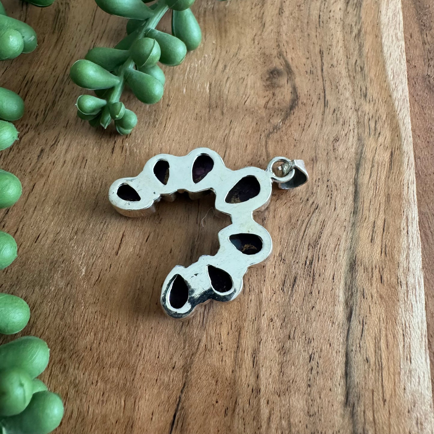 .925 Sterling Silver & Purple Mojave Turquoise Naja Pend