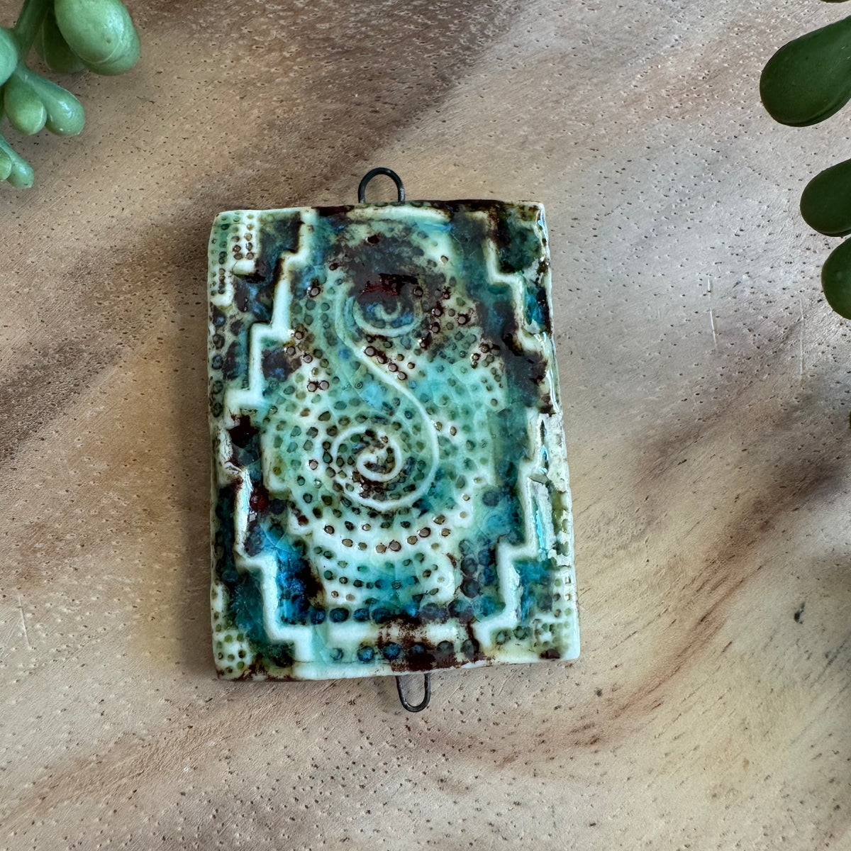Artisan Ceramic Abstract Connector Pendant by Molly Perry MP08