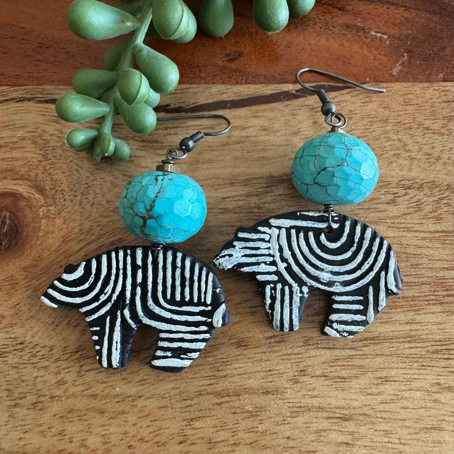 Artisan Zuni Bear Earrings