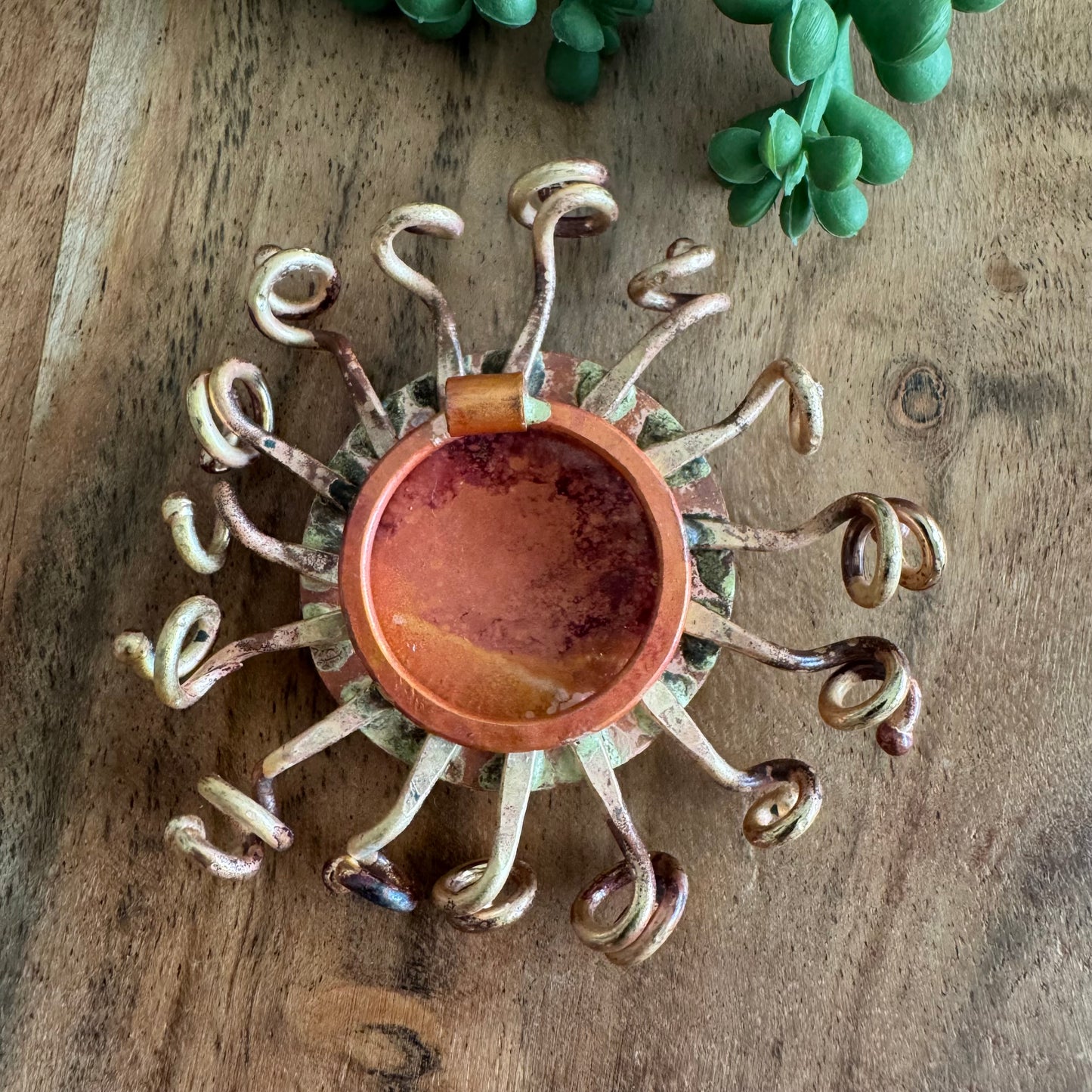 Copper Sunburst Pendant with Brass Ray Accents by Patricia Healey PH01