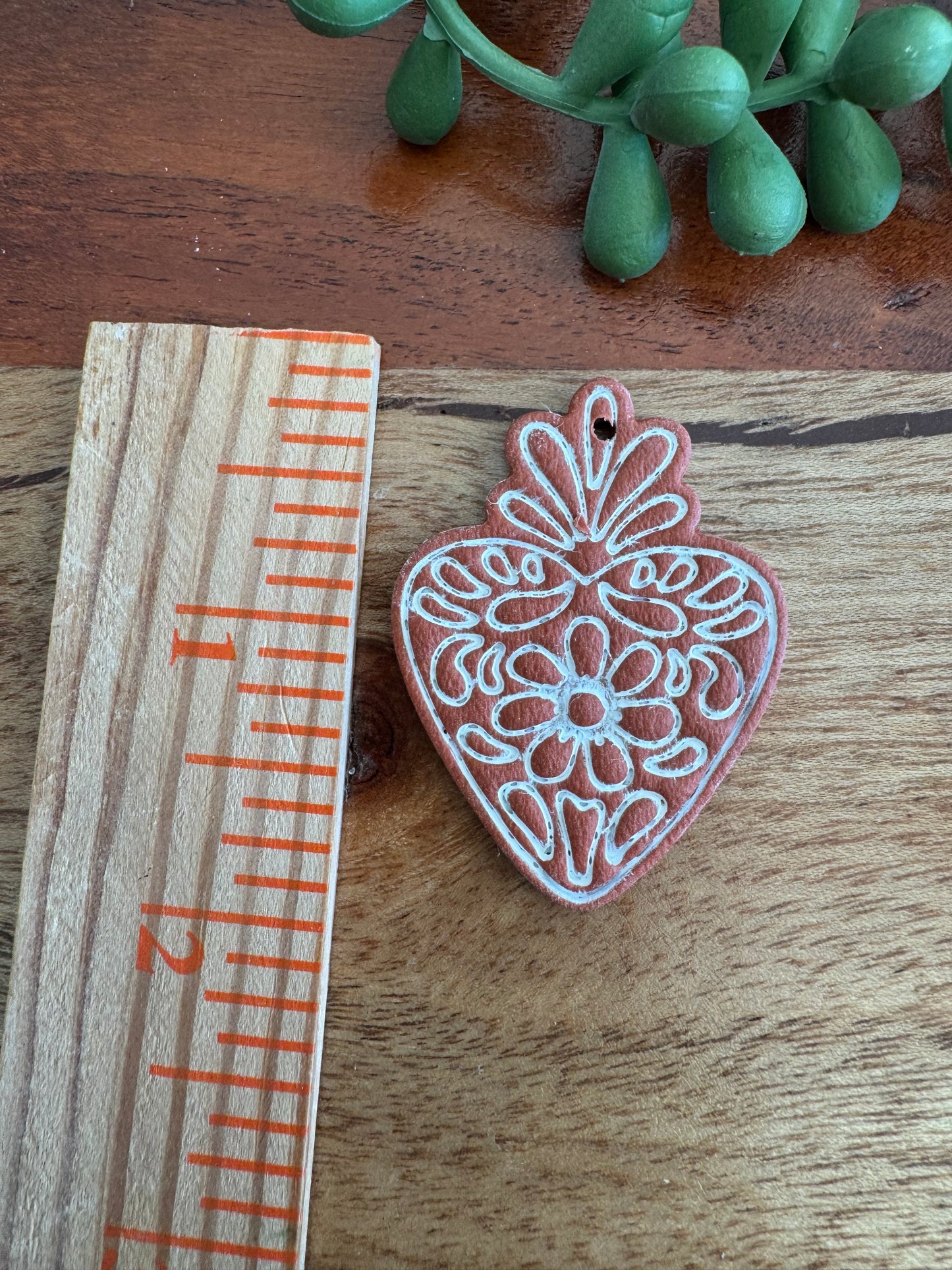 Terracotta Sacred Heart Pendant