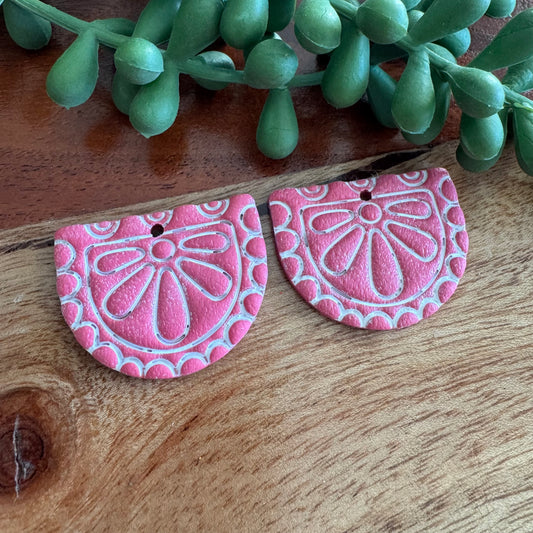 Pink Embossed Pendants