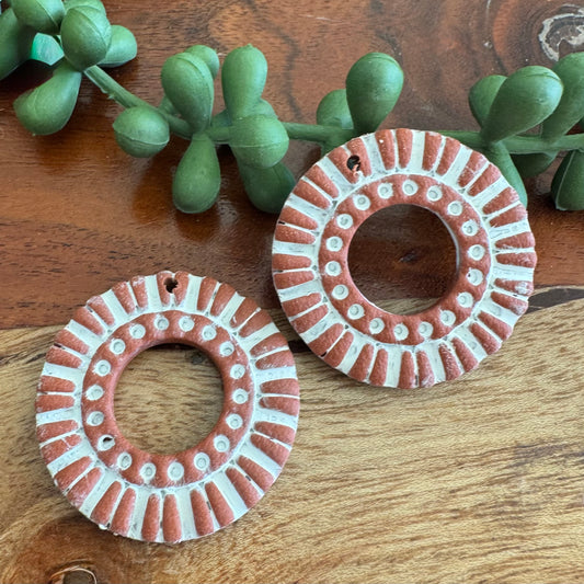 Faux Terracotta Circle Pair