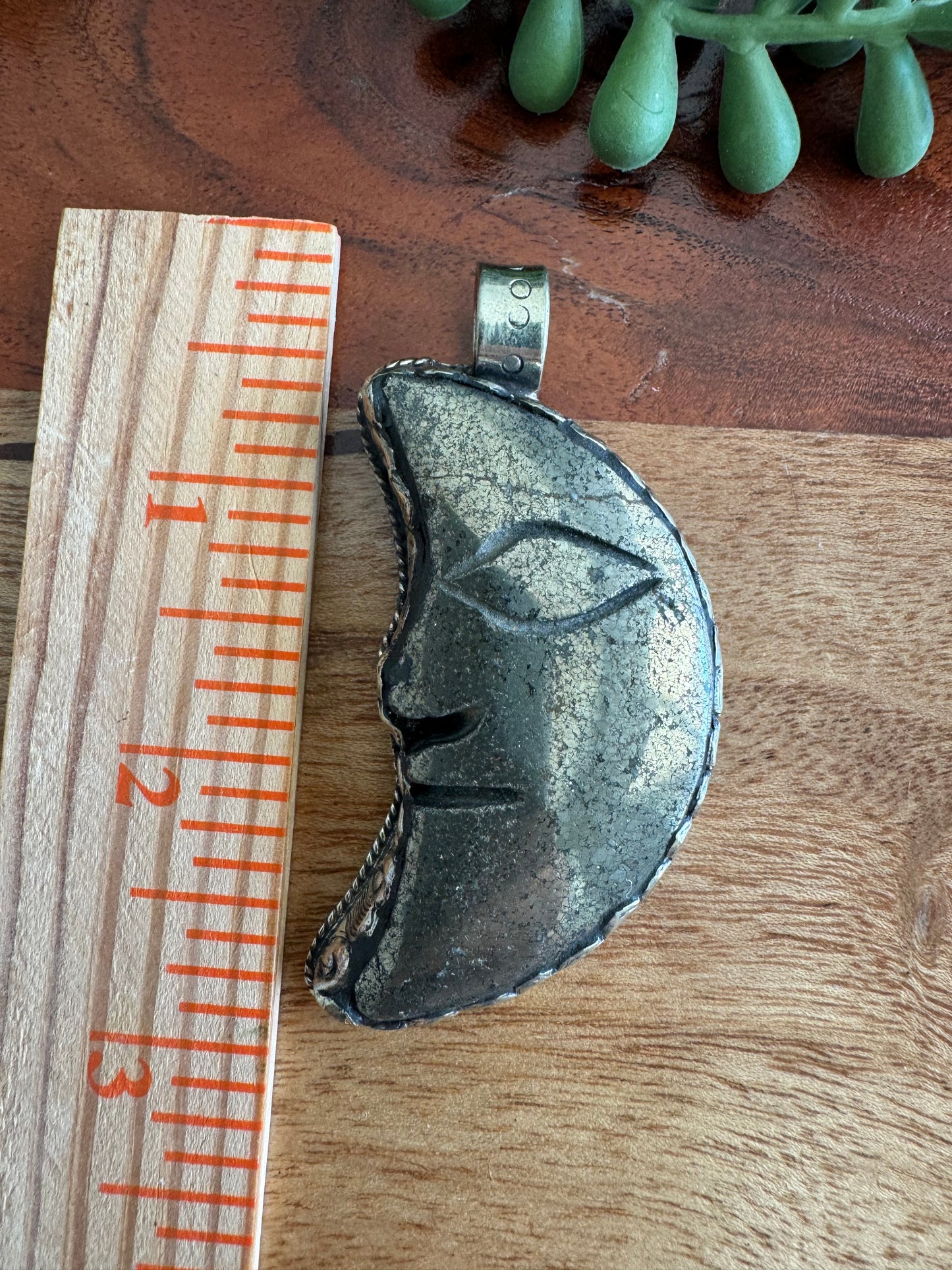 Pyrite Moon Pendant