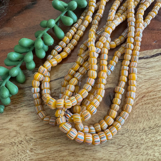 Tangerine Striped Java Gooseberry Beads