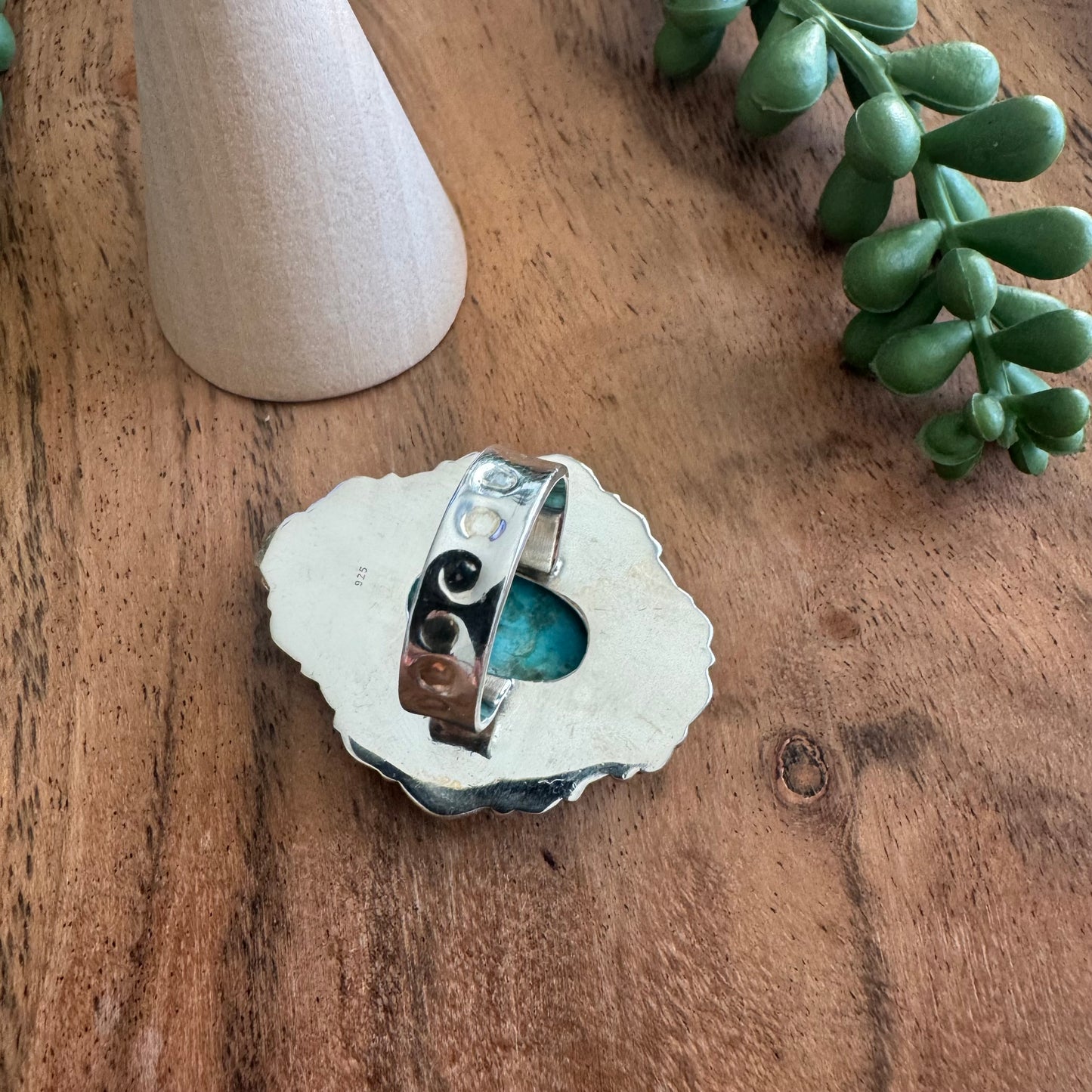 .925 Sterling Silver Mojave Turquoise Ring - Size 7