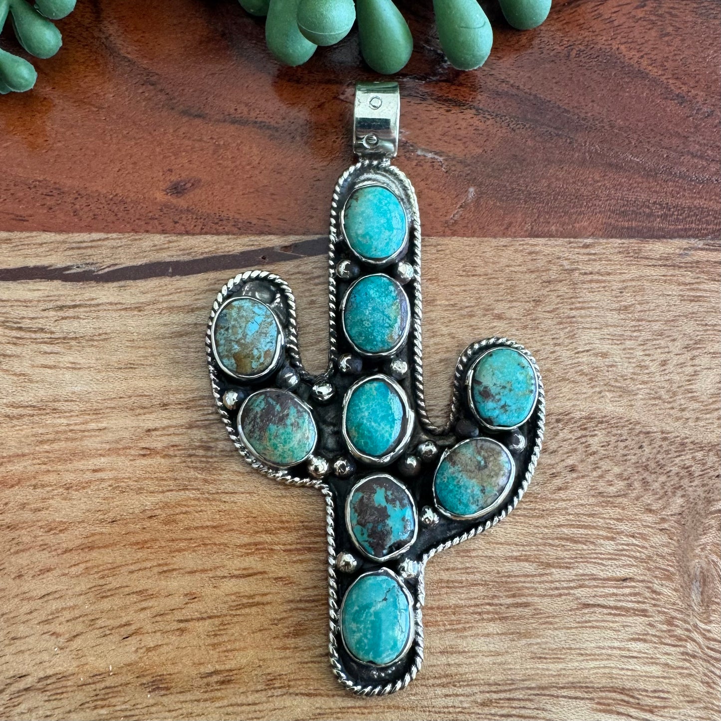 Saguaro Cactus Turquoise Pendant