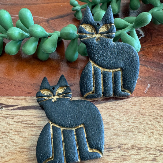 Black Cat Pendant Pair