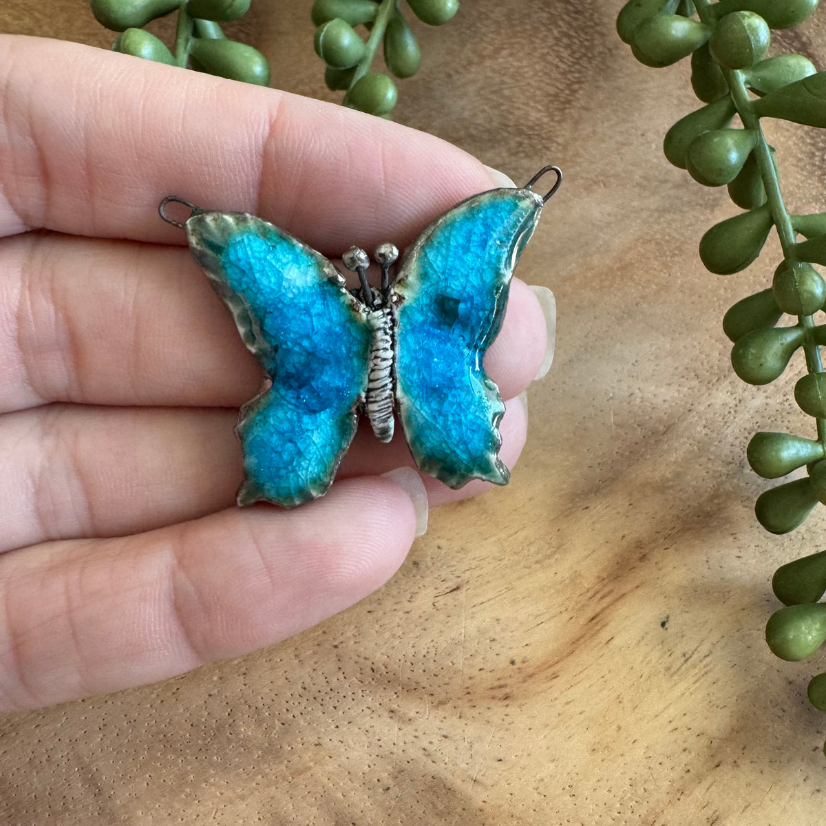 Artisan Ceramic Butterfly Pendant by Molly Perry MP18