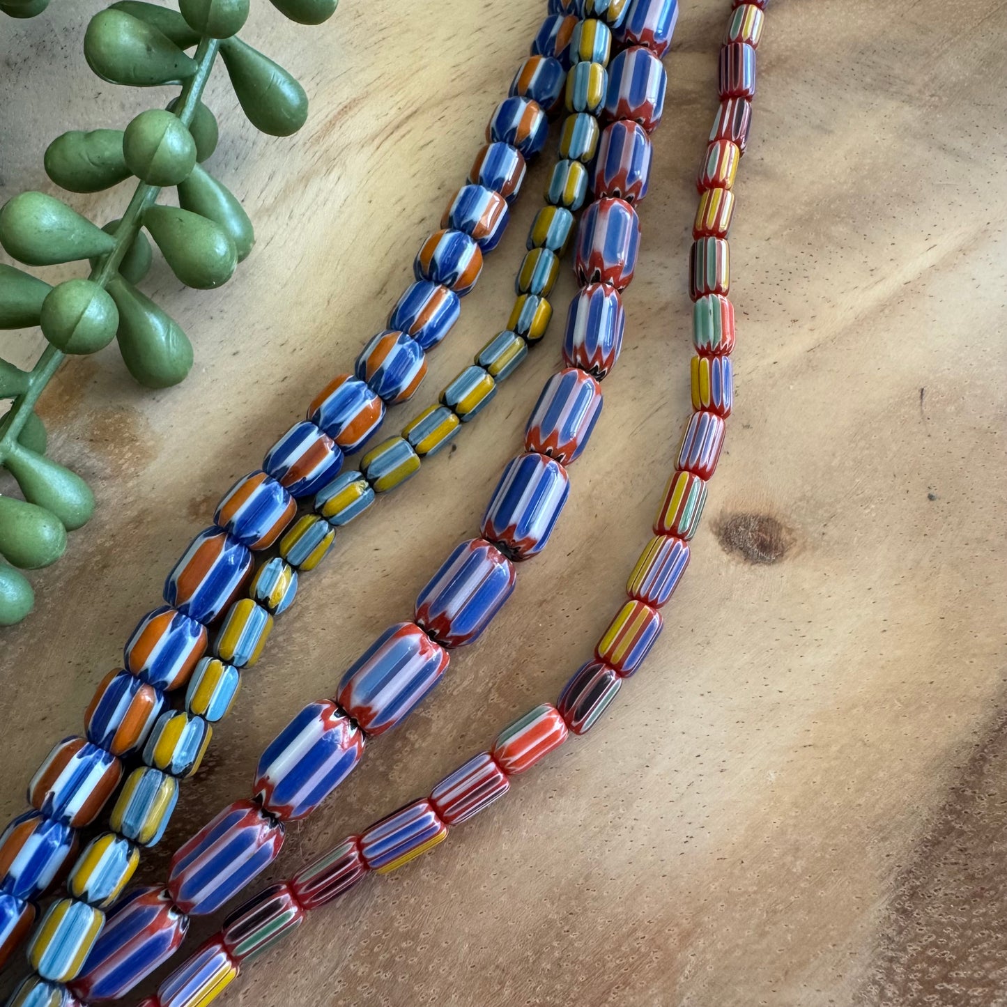 Chevron Glass Bead Lot 4 Strands Lot #4