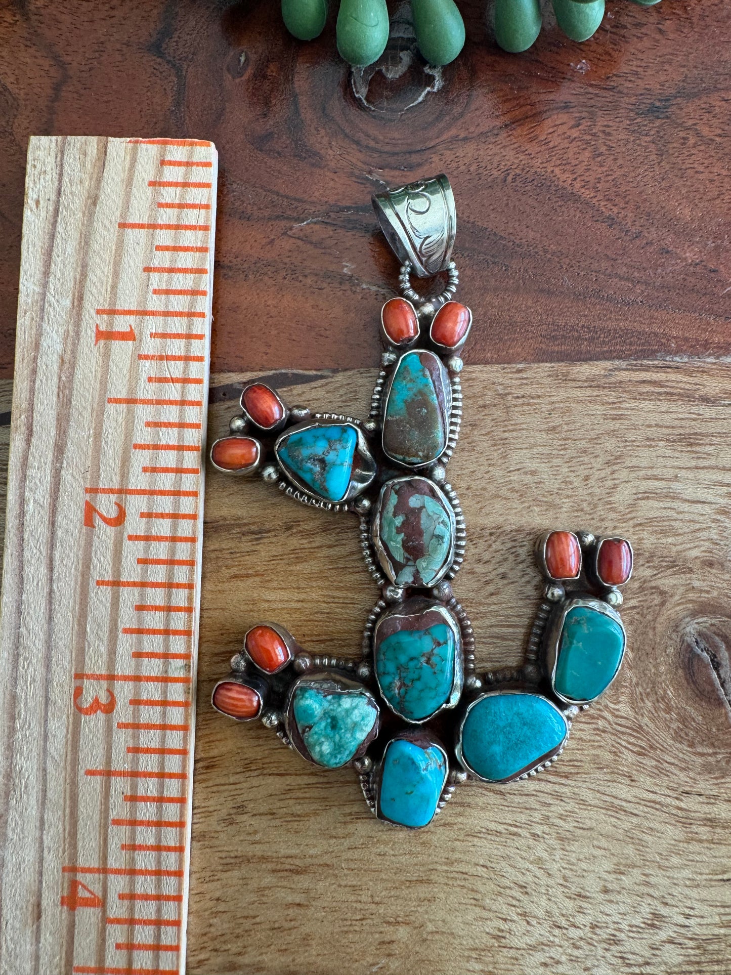 Turquoise Cactus Pendant