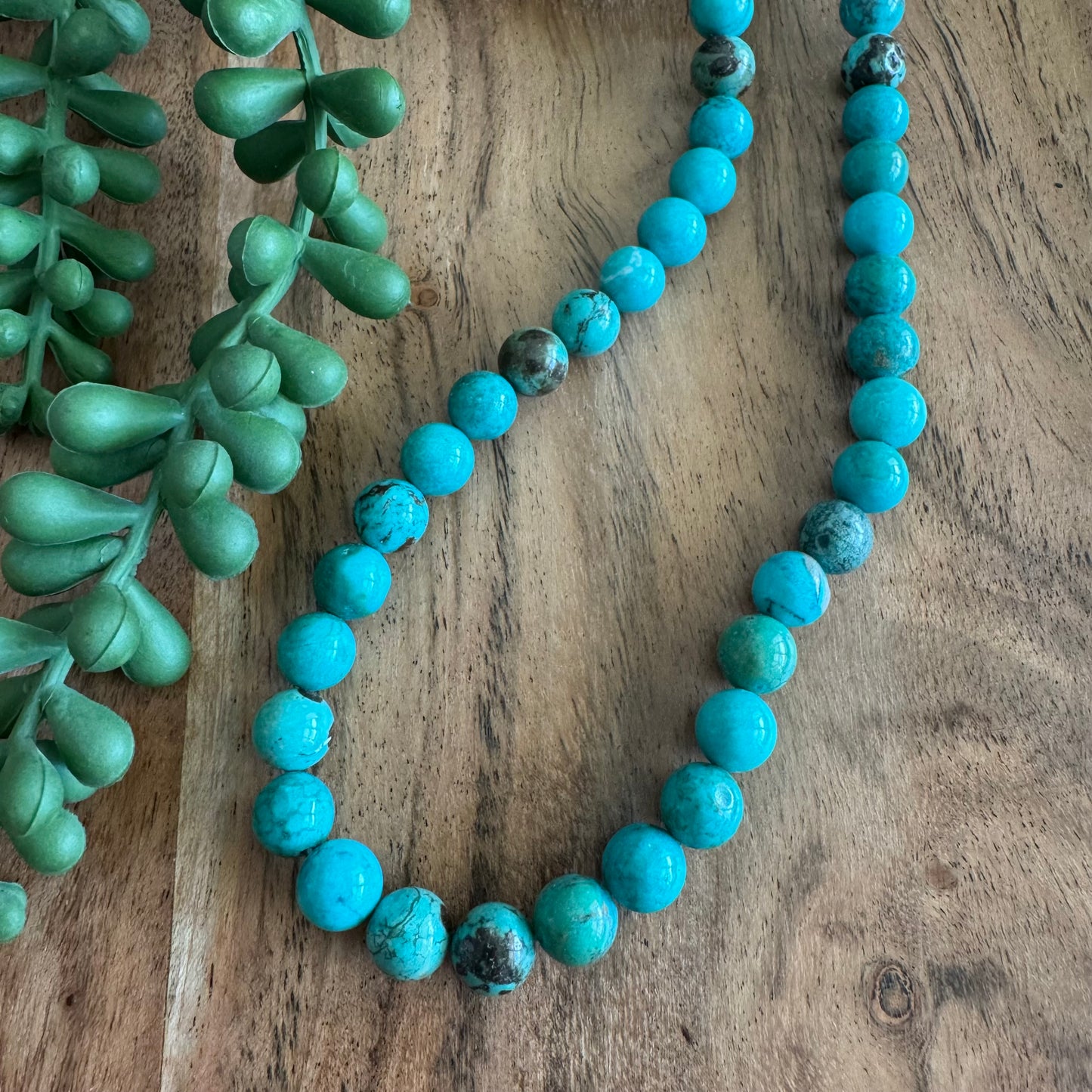 8 mm Dyed Magnesite Round Bead Strand – Turquoise