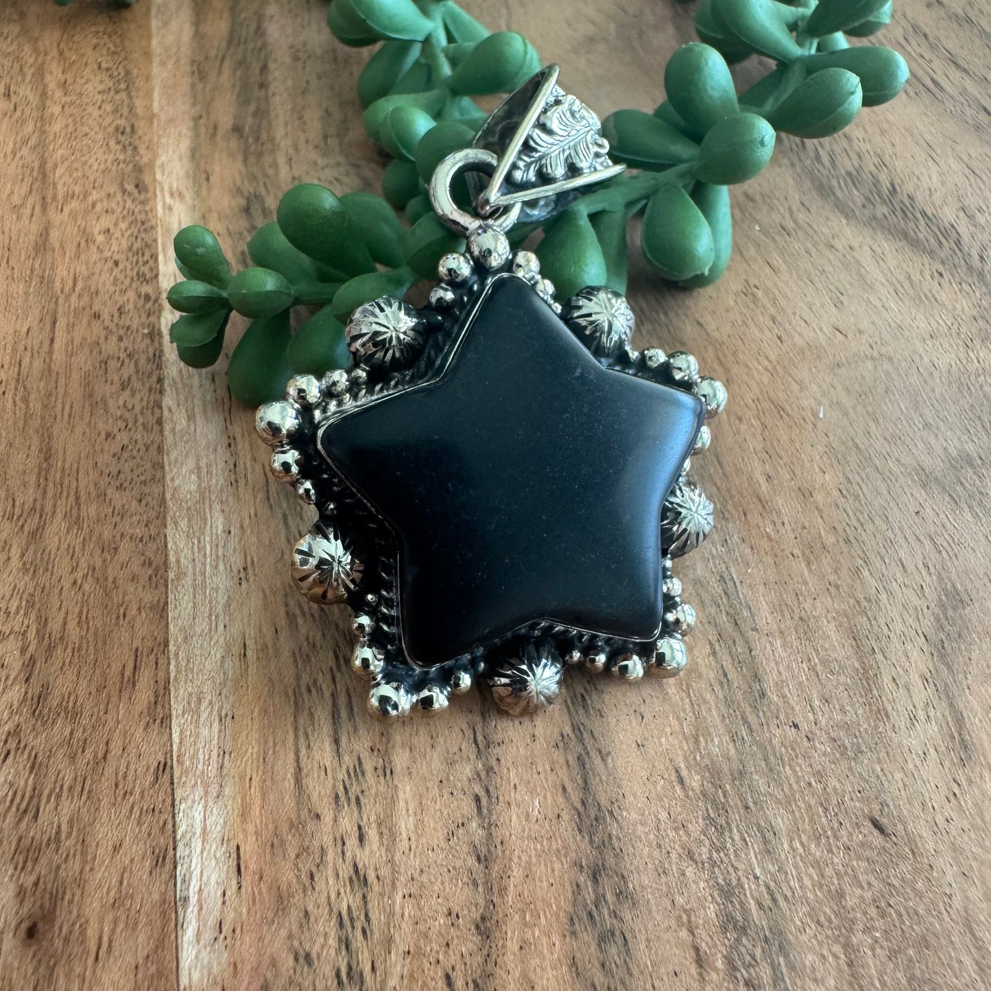 Onyx Star Pendant – Antique Silver Southwest Style SWP13