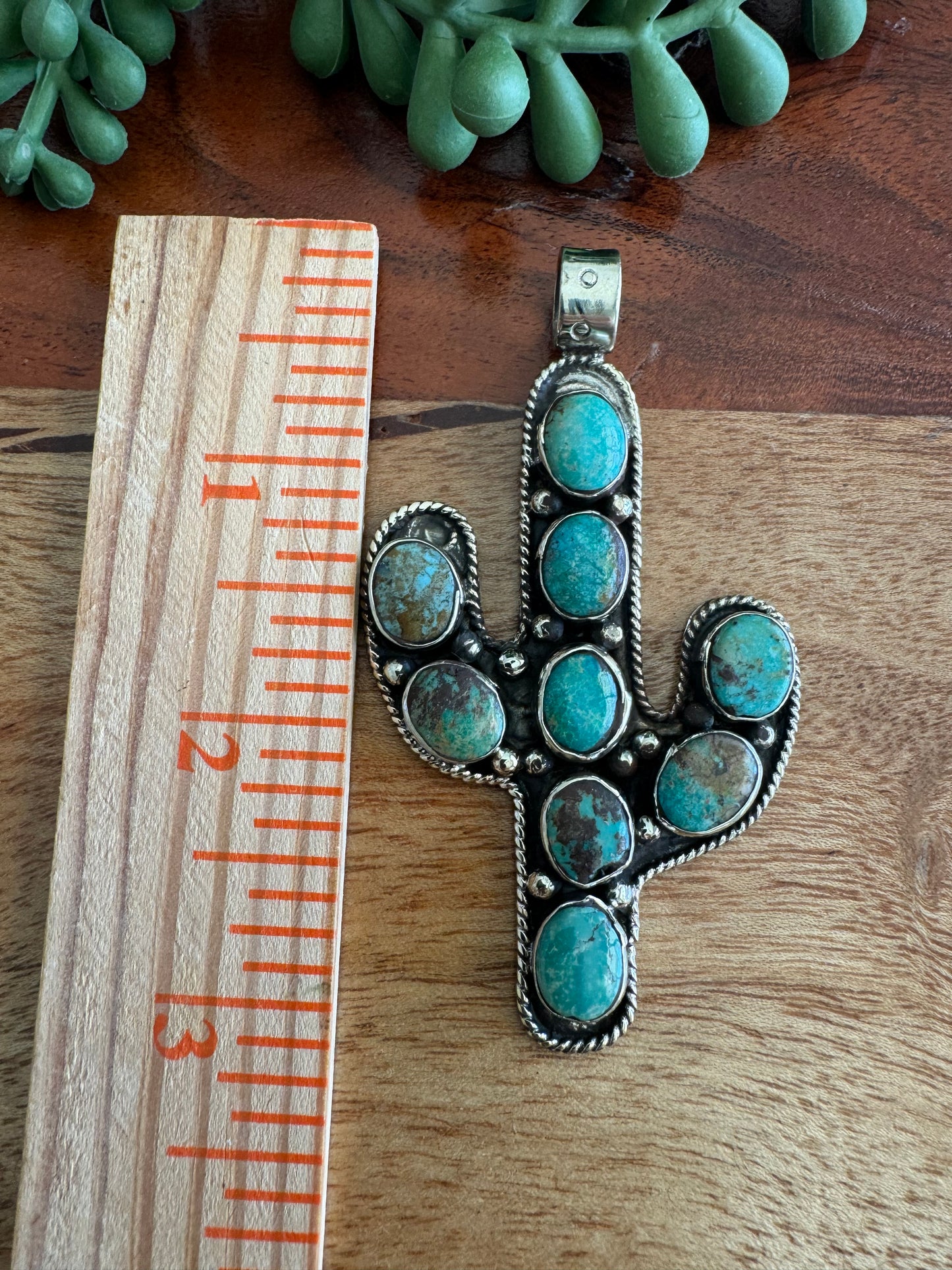 Saguaro Cactus Turquoise Pendant