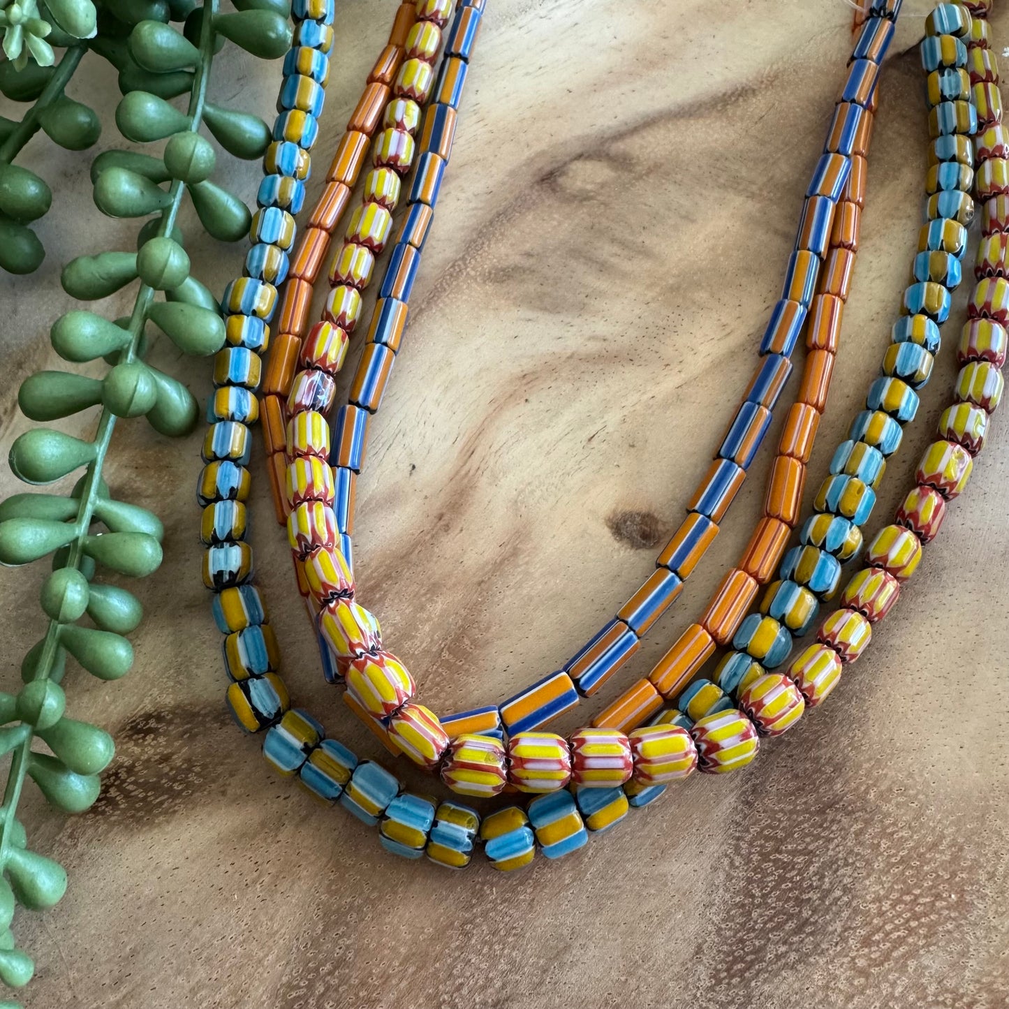 Chevron Glass Bead Lot 4 Strands Lot #5
