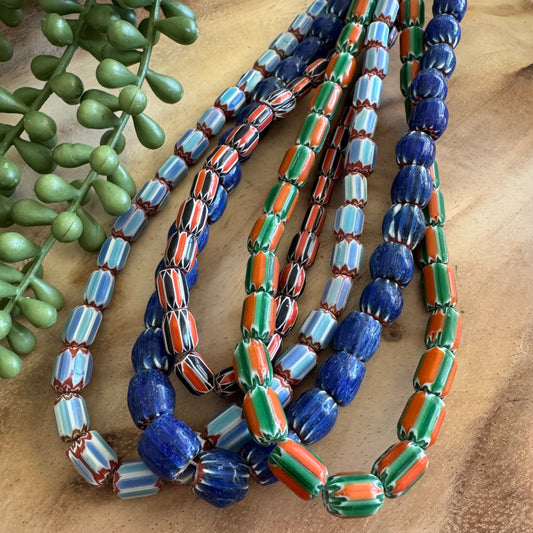 Chevron Glass Bead Lot 4 Strands Lot #3