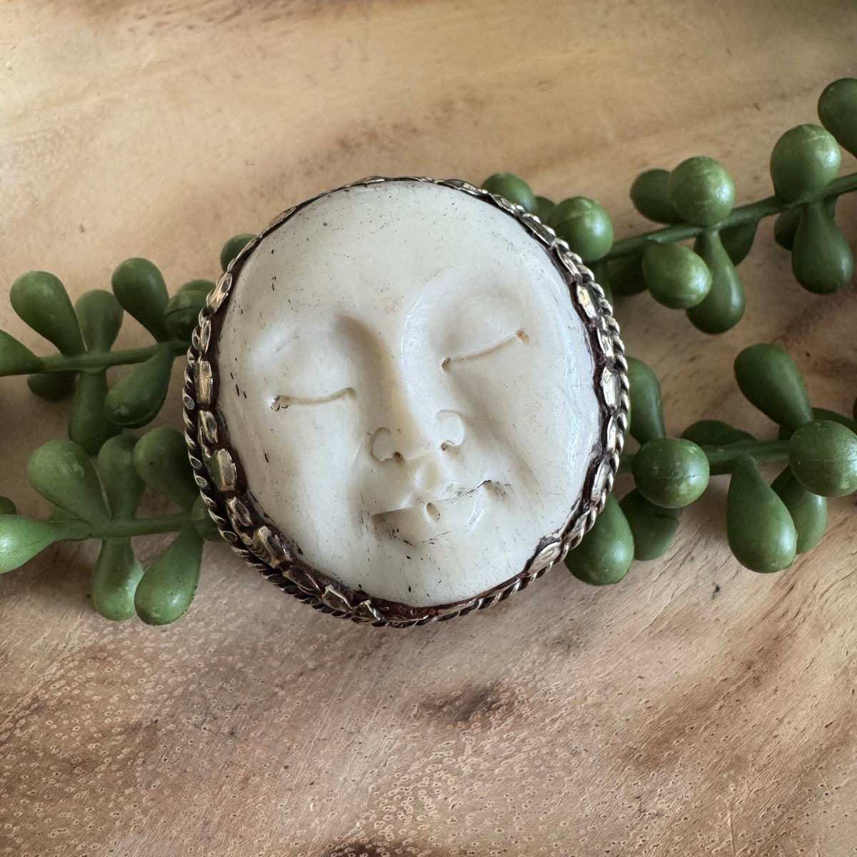 Bone Face Statement Ring – Adjustable SWP17