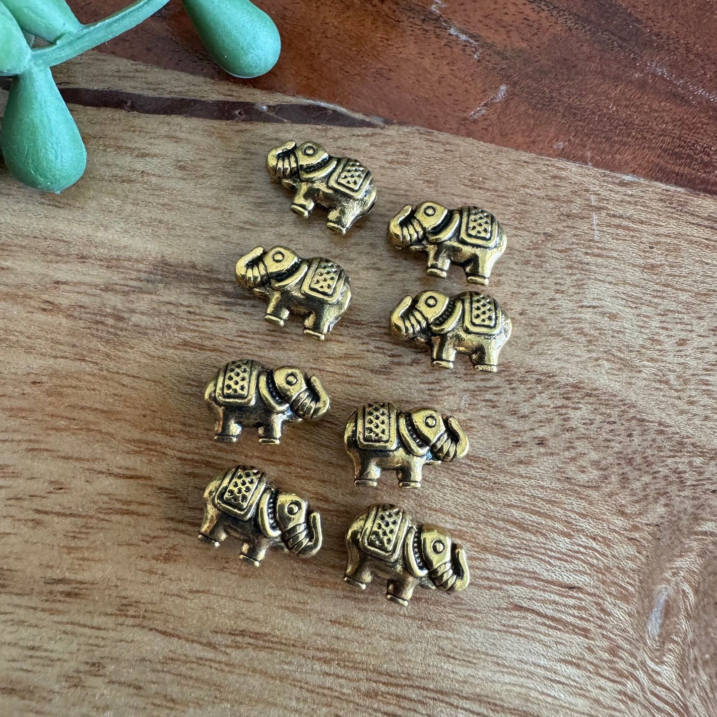 Gold Elephant Bead Set