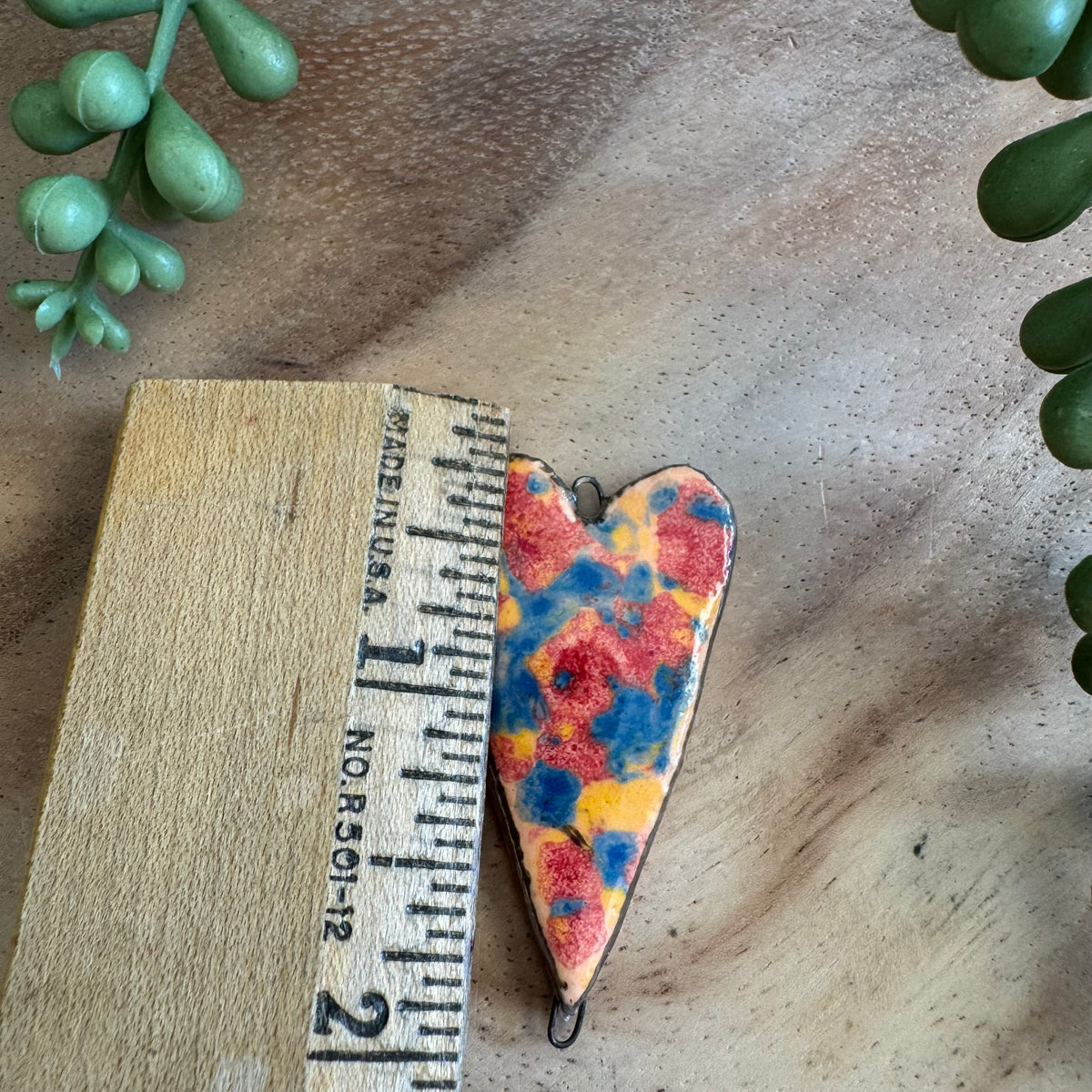 Artisan Ceramic Heart Connector Pendant by Molly Perry MP15