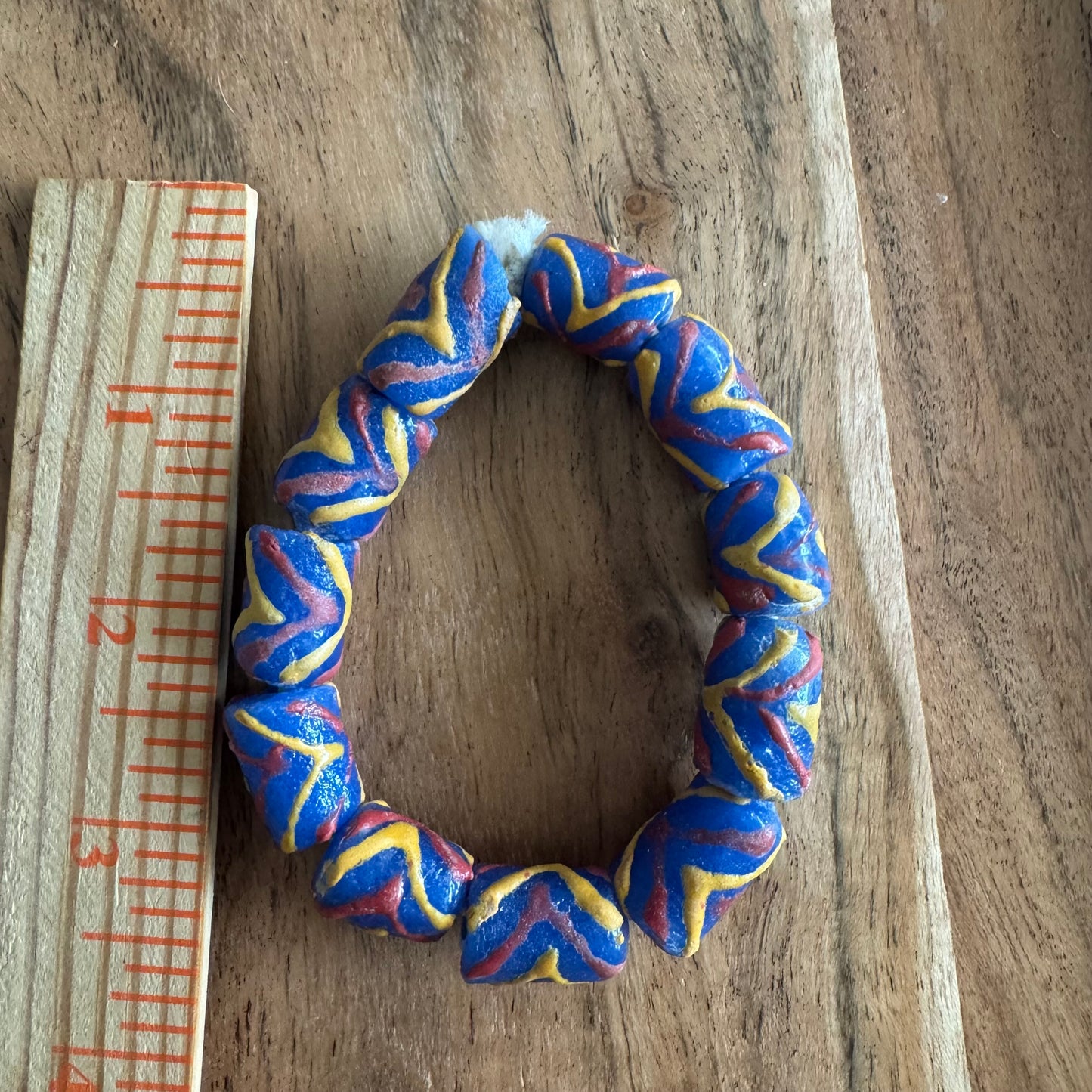 African Recycled Glass Krobo Bead Bracelet