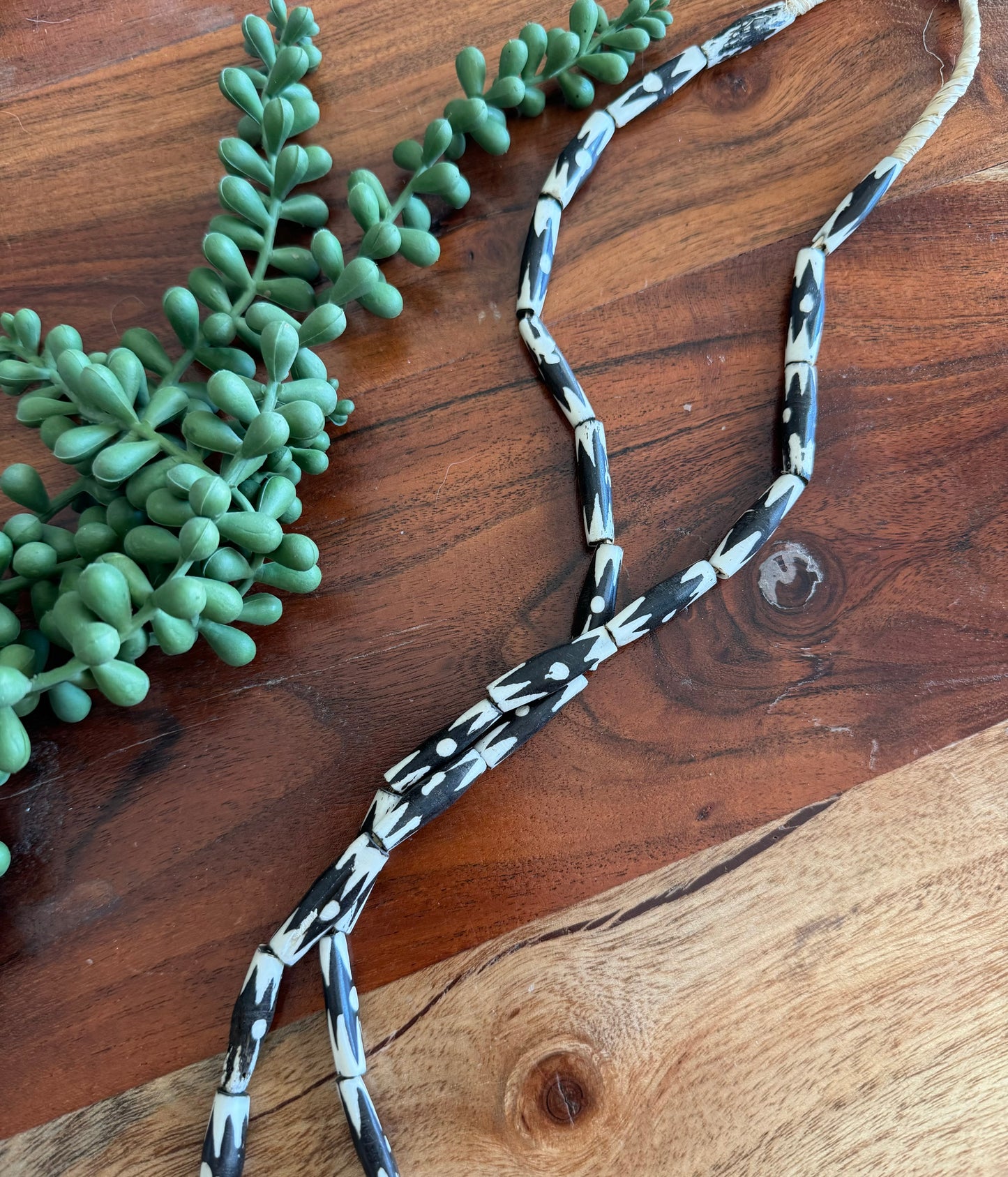 Batik African Bone Bead Strand