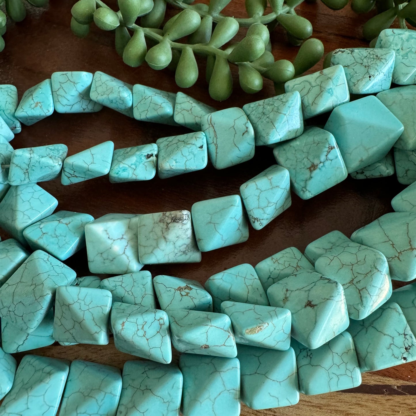 Dyed Turquoise Magnesite Geometric Chunks (Larger)