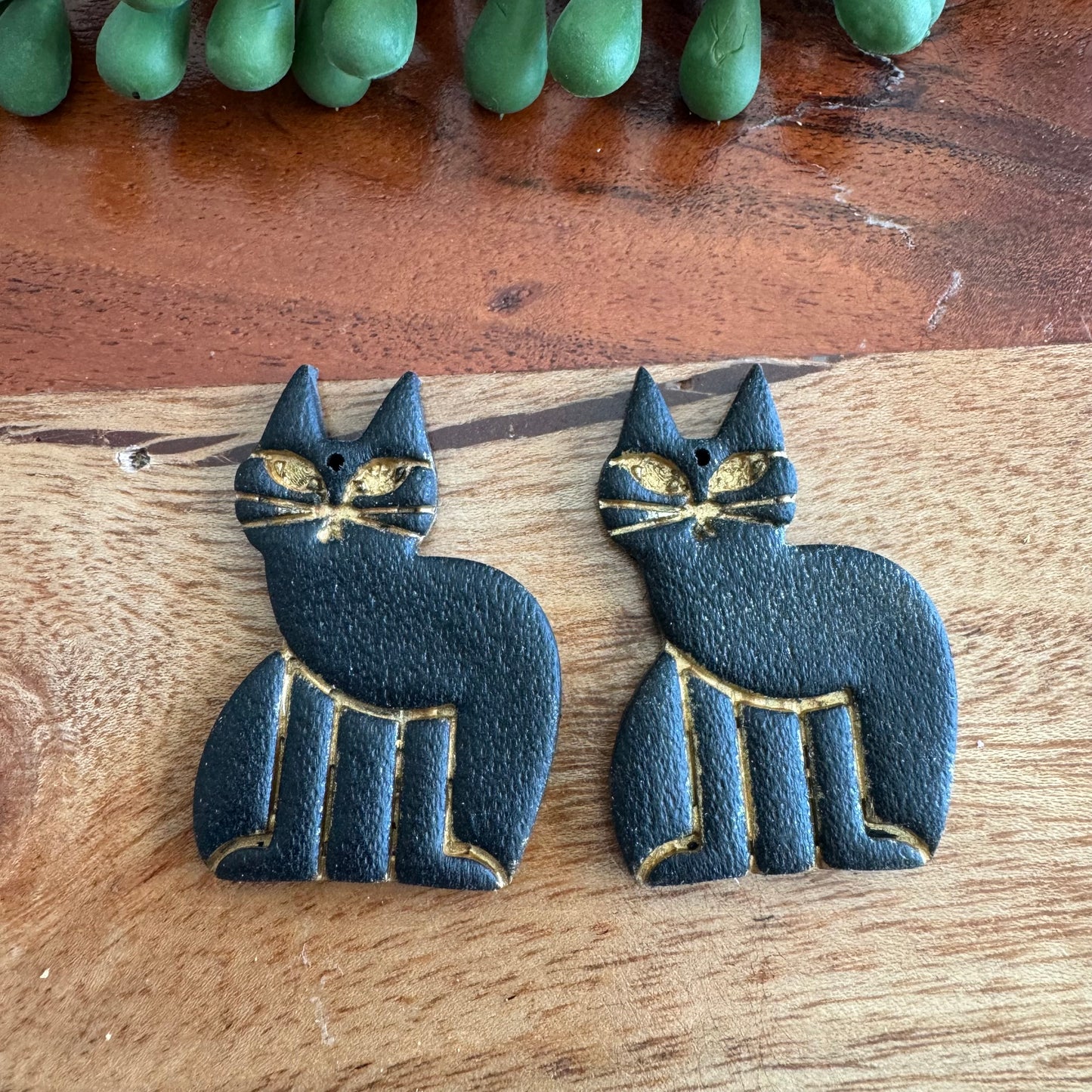 Black Cat Pendant Pair