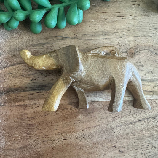 Vintage Carved African Elephant Pendant -Wood