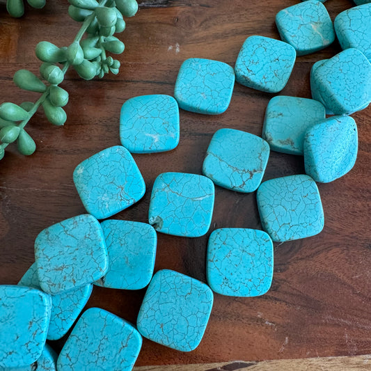 Dyed Turquoise Magnesite Diamonds