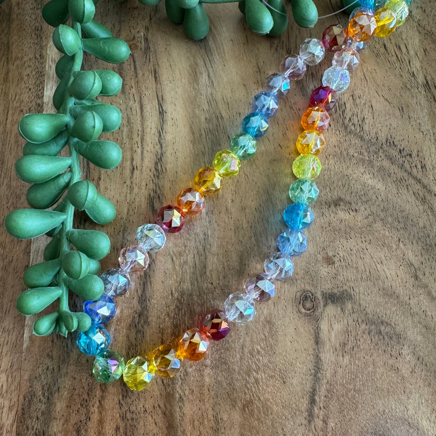 8mm Rainbow Chinese Crystal Glass – Faceted & Iridescent