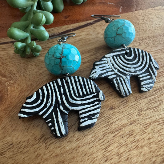 Artisan Zuni Bear Earrings