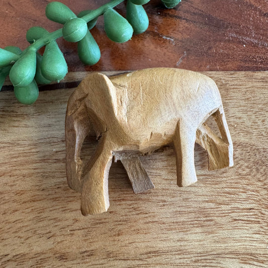 Vintage Carved African Elephant Bead -Wood
